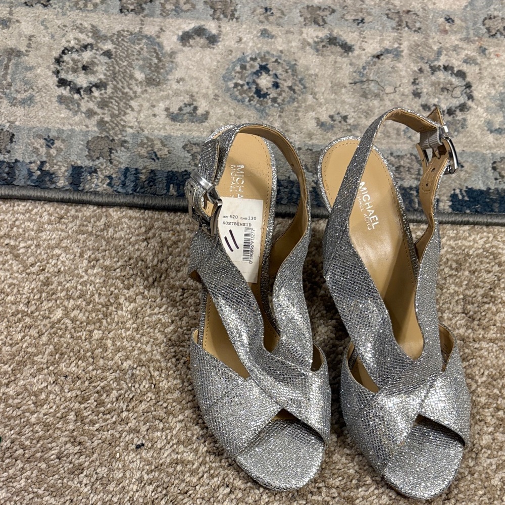 Michael Kors Silver Crisscross Sandals